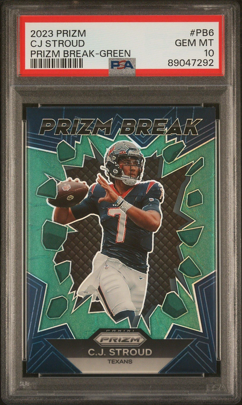 2023 Panini Prizm Prizm Break Pb6 Cj Stroud Green Prizm PSA