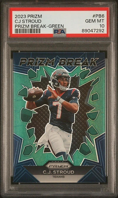 2023 Panini Prizm Prizm Break Pb6 Cj Stroud Green Prizm PSA