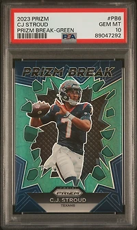 2023 Panini Prizm Prizm Break Pb6 Cj Stroud Green Prizm PSA