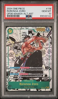 2024 One Piece Wings Of The Captain 118 Roronoa Zoro Manga Alternate Art PSA 10