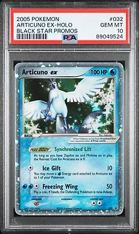 2005 Pokemon Black Star Promos 032 Articuno Ex-holo PSA 10