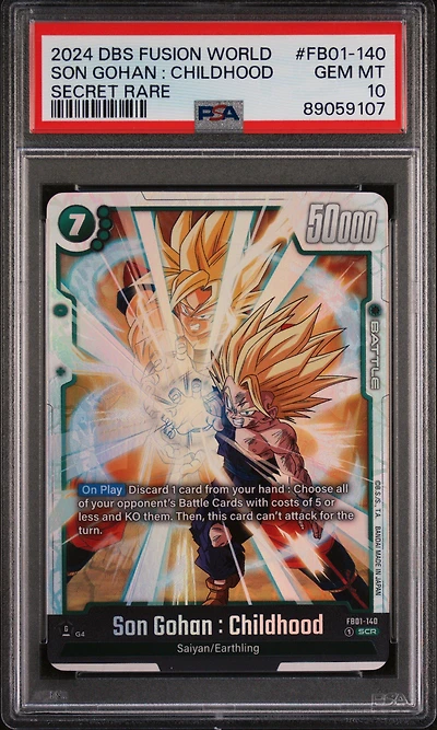 2024 Dragon Ball Super Card Game Fusion World Awakened Pulse Fb01-140 Son Gohan : Childhood PSA 10