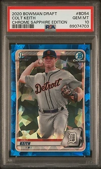 2020 Bowman Draft Chrome Sapphire Edition Bd54 Colt Keith PSA 10