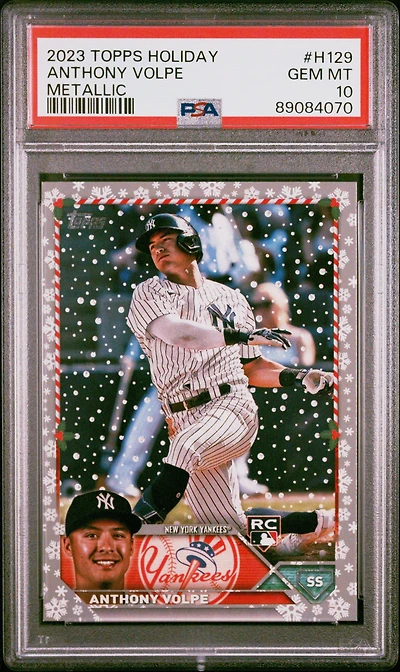 2023 Topps Holiday H129 Anthony Volpe Metallic PSA 10
