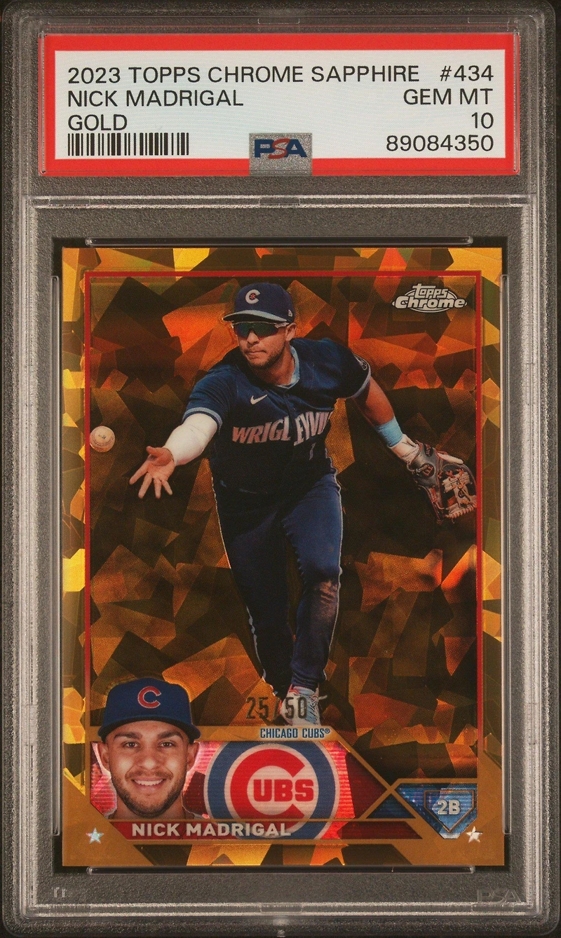 2023 Topps Chrome Sapphire 434 Nick Madrigal Gold PSA 10