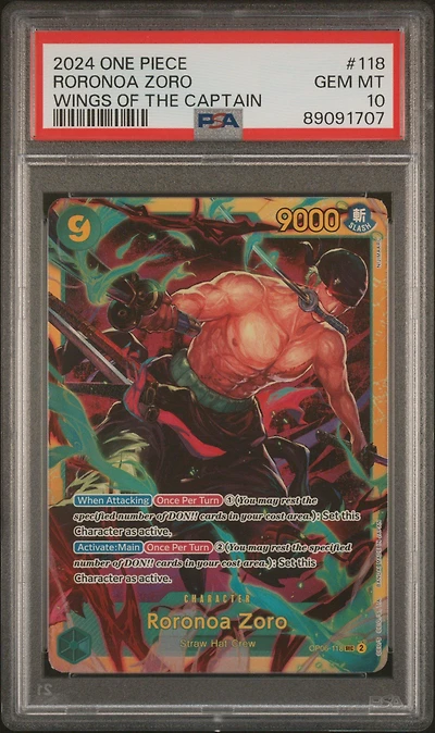 2024 One Piece Wings Of The Captain 118 Roronoa Zoro PSA 10