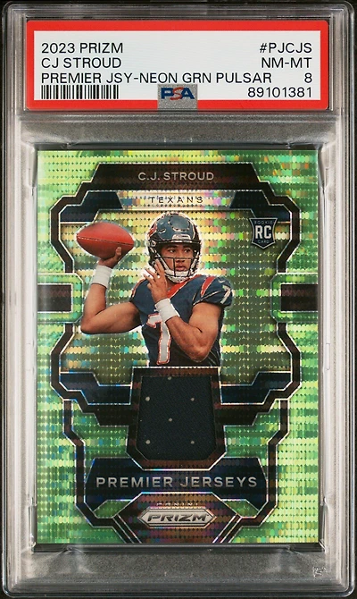 2023 Panini Prizm Premier Jerseys Pjcjs Cj Stroud Neon Green Pulsar PSA