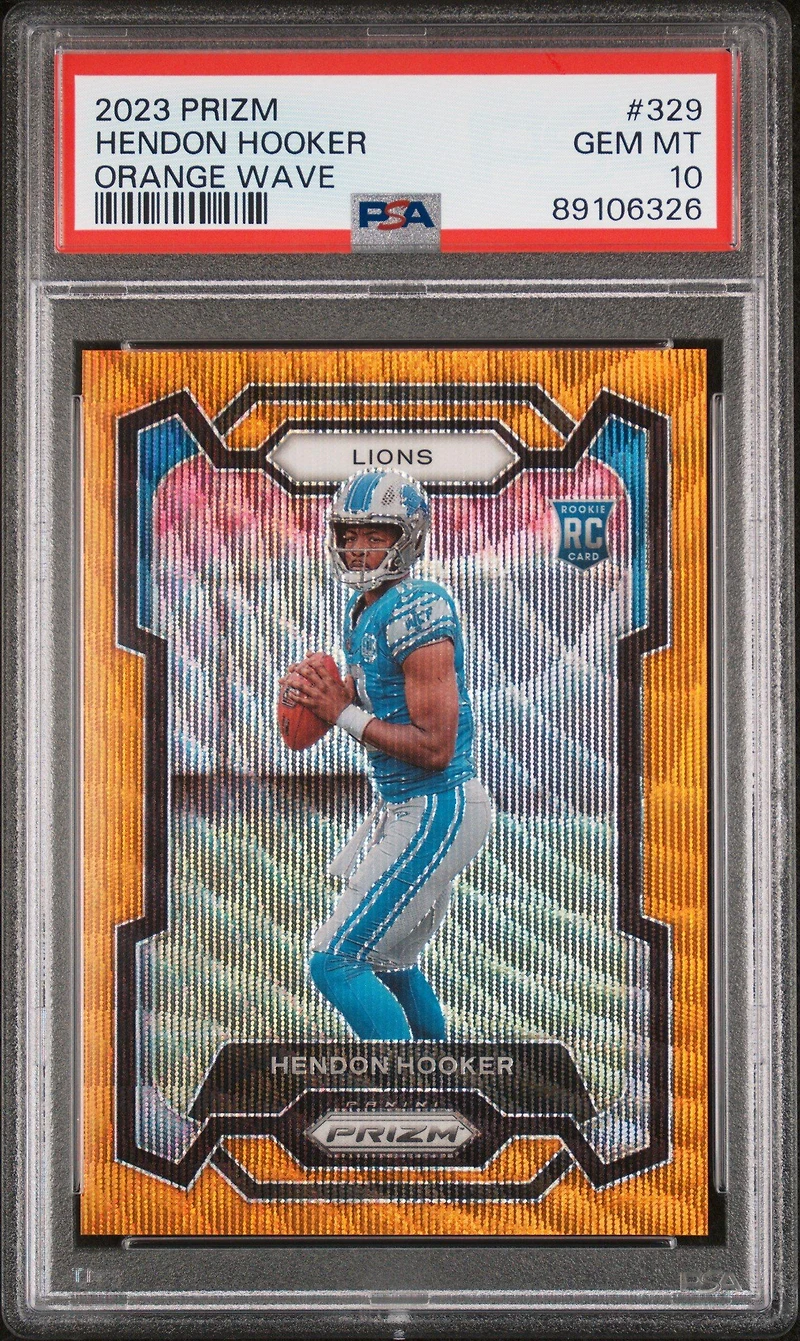 2023 Panini Prizm 329 Hendon Hooker Orange Wave PSA 10