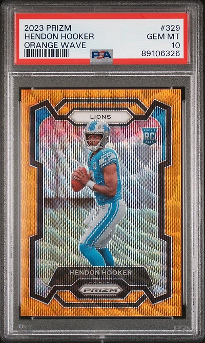 2023 Panini Prizm 329 Hendon Hooker Orange Wave PSA 10
