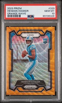 2023 Panini Prizm 329 Hendon Hooker Orange Wave PSA 10