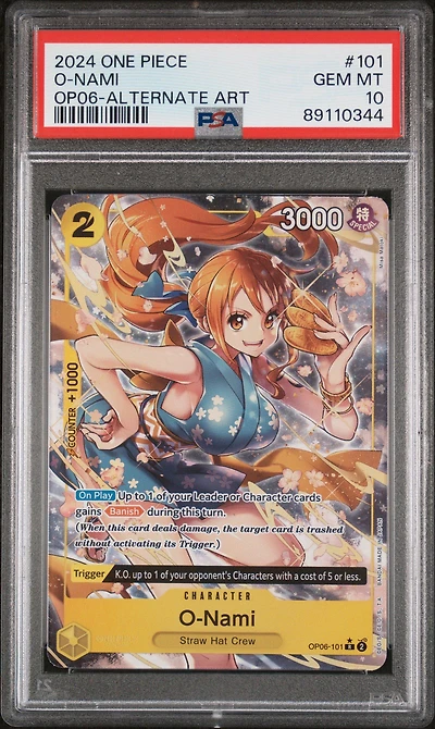 2024 One Piece Wings Of The Captain 101 O-nami Alternate Art PSA 10