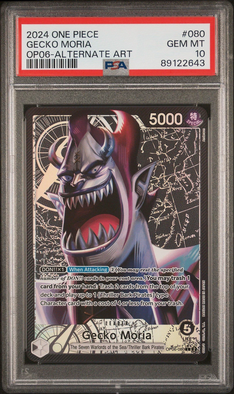 2024 One Piece Wings Of The Captain Gecko Moria Alternate Art PSA 10