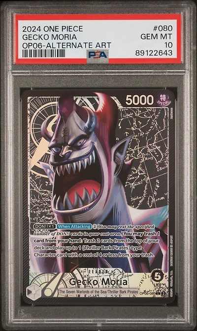 2024 One Piece Wings Of The Captain Gecko Moria Alternate Art PSA 10