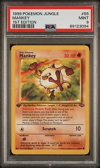 1999 Pokemon Jungle 55 Mankey PSA 9