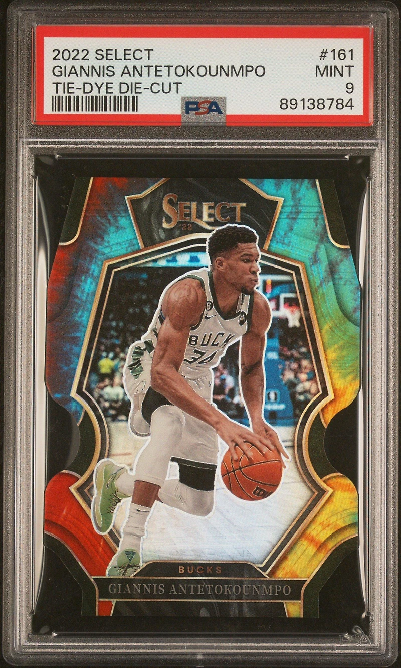 2022 Panini Select 161 Giannis Antetokounmpo Tie-dye Die-cut PSA 9
