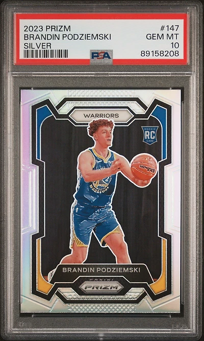 2023 Panini Prizm 147 Brandin Podziemski Silver Prizm PSA 10