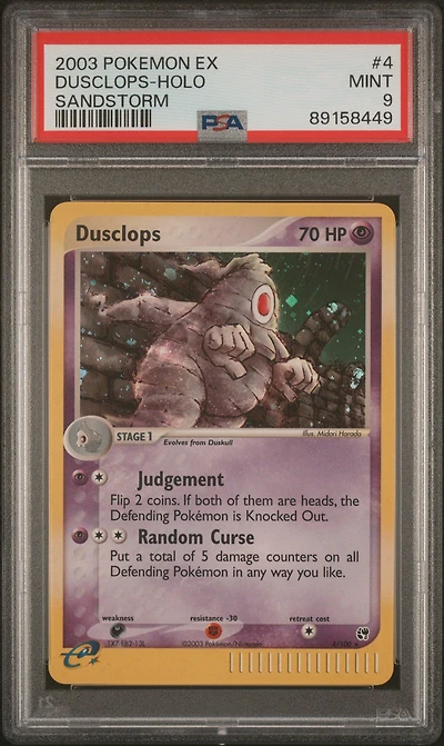 2003 Pokemon Ex Sandstorm 4 Dusclops-holo PSA 9
