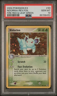 2004 Pokemon Ex Fire Red & Leaf Green 40 Nidorina-reverse Foil PSA 10