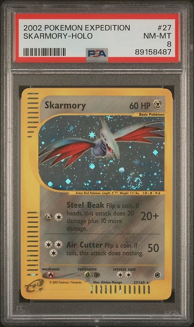 2002 Pokemon Expedition 27 Skarmory PSA 8