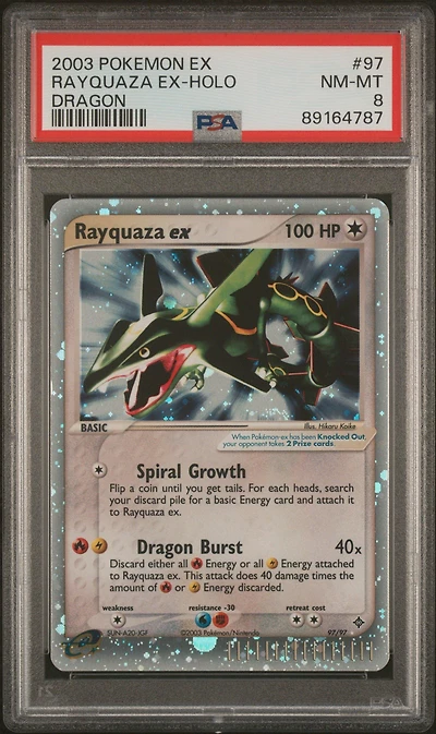 2003 Pokemon Ex Dragon 97 Rayquaza Ex-holo PSA 8