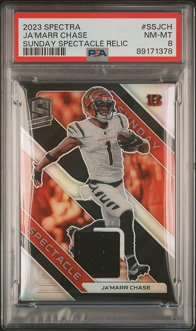 2023 Panini Spectra Sunday Spectacle Relics Ssjch Ja'marr Chase PSA 8