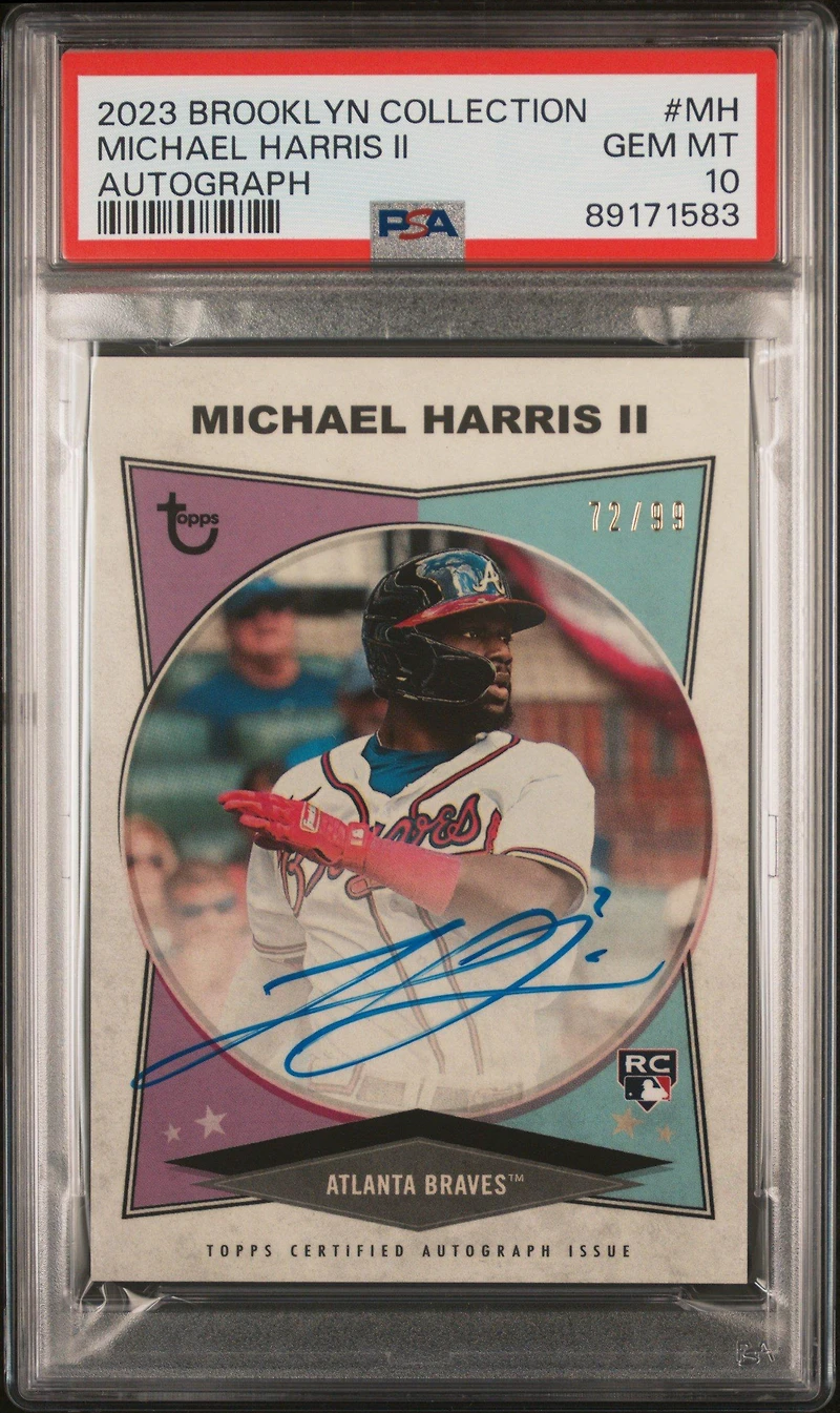 2023 Topps Brooklyn Collection Autograph Mh Michael Harris Ii PSA 10