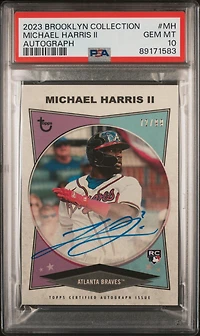 2023 Topps Brooklyn Collection Autograph Mh Michael Harris Ii PSA 10