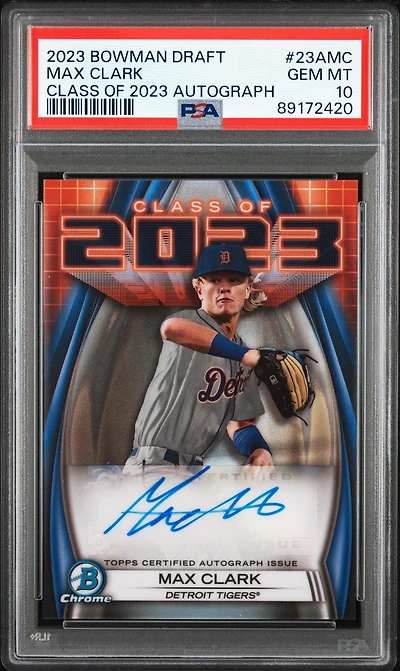 2023 Bowman Draft Class Of 2023 Autograph 23amc Max Clark PSA 10