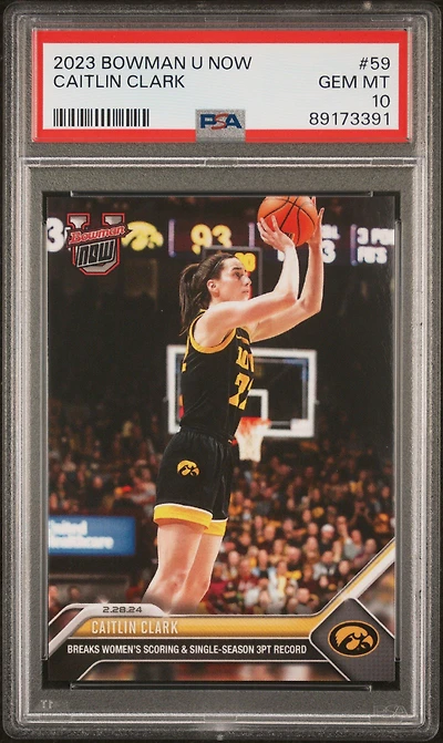 2023 Bowman U Now 59 Caitlin Clark PSA 10