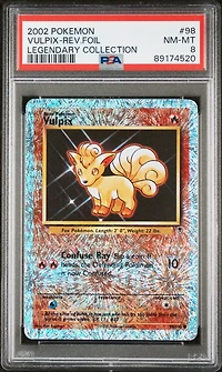 2002 Pokemon Legendary Collection 98 Vulpix-reverse Foil PSA 8