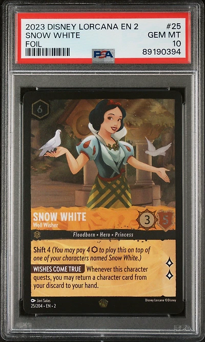 2023 Disney Lorcana En 2-rise Of The Floodborn 25 Snow White PSA 10