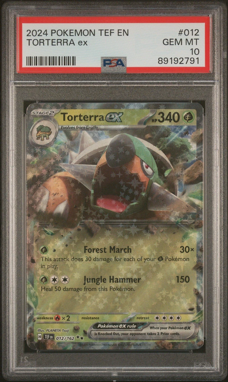 2024 Pokemon Tef En-temporal Forces 012 Torterra Ex PSA 10