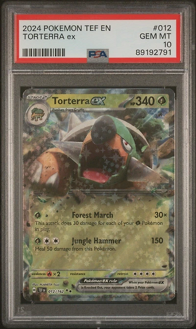 2024 Pokemon Tef En-temporal Forces 012 Torterra Ex PSA 10