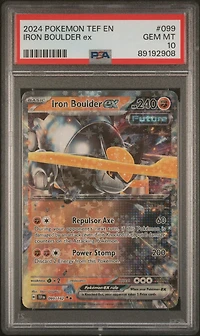 2024 Pokemon Tef En-temporal Forces Iron Boulder Ex PSA