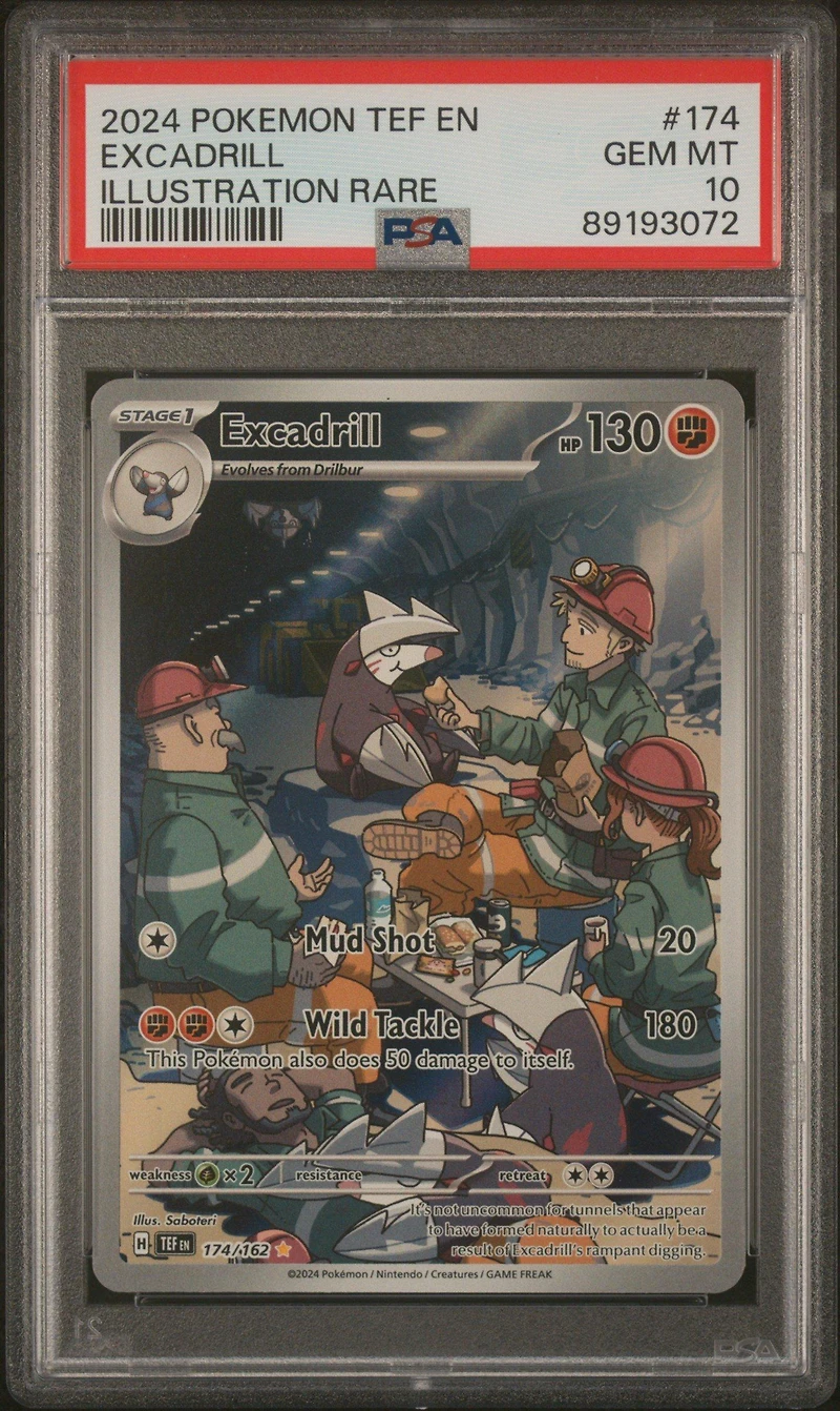 2024 Pokemon Tef En-temporal Forces 174 Excadrill Illustration Rare PSA 10