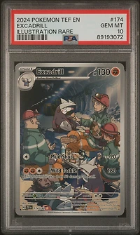 2024 Pokemon Tef En-temporal Forces 174 Excadrill Illustration Rare PSA 10