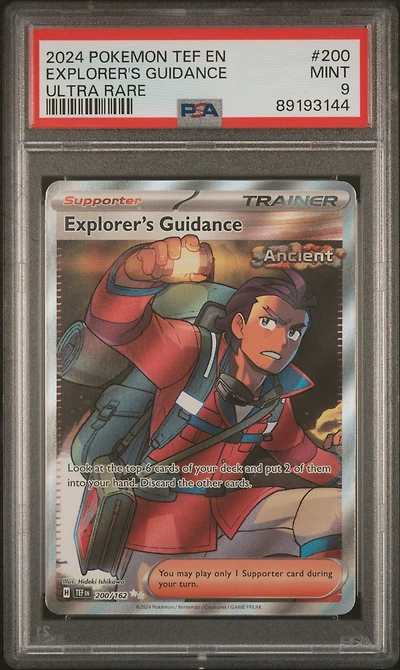2024 Pokemon Tef En-temporal Forces 200 Explorer's Guidance Ultra Rare PSA