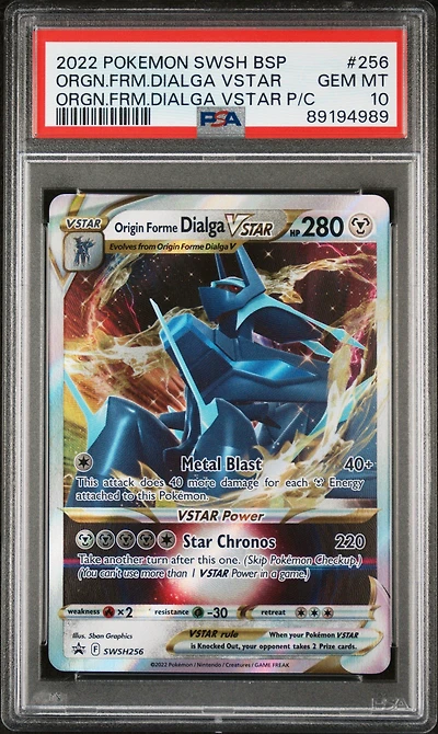 2022 Pokemon Swsh Black Star Promo 256 Origin Forme Dialga Vstar Origin Forme Dialga Vstar Premium Collection PSA 10