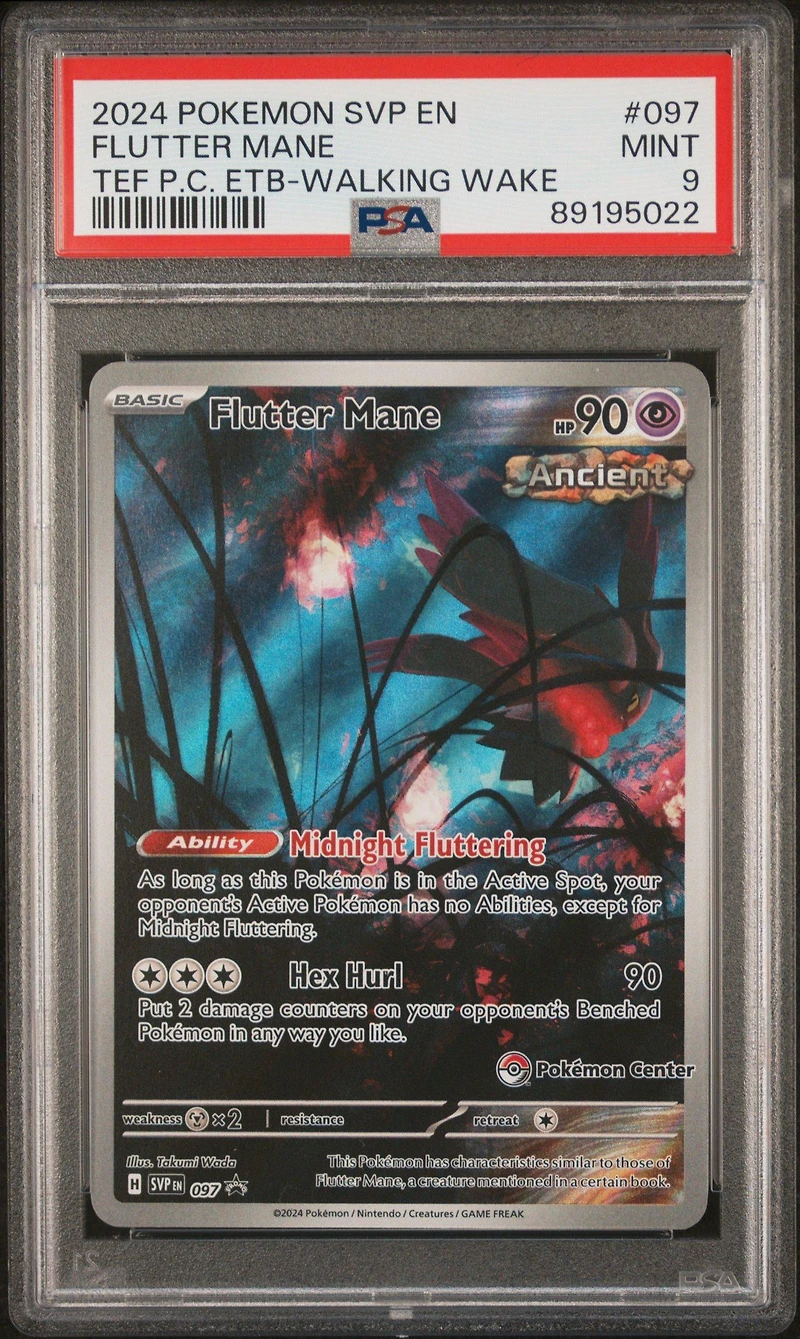 2024 Pokemon Svp En-sv Black Star Promo 097 Flutter Mane Temporal Forces Pokemon Center Elite Trainer Box-walking Wake PSA 9