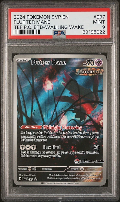 2024 Pokemon Svp En-sv Black Star Promo 097 Flutter Mane Temporal Forces Pokemon Center Elite Trainer Box-walking Wake PSA 9