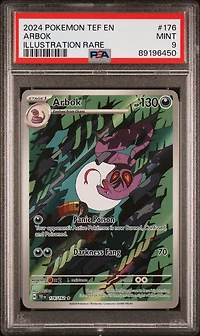 2024 Pokemon Tef En-temporal Forces 176 Arbok Illustration Rare PSA