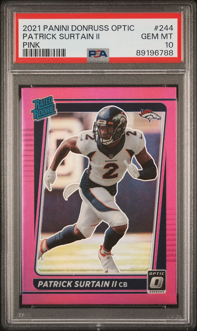 2021 Panini Donruss Optic 244 Patrick Surtain Ii Pink PSA 10