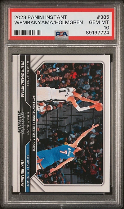2023 Panini Instant Chet Holmgren\victor Wembanyama PSA 10