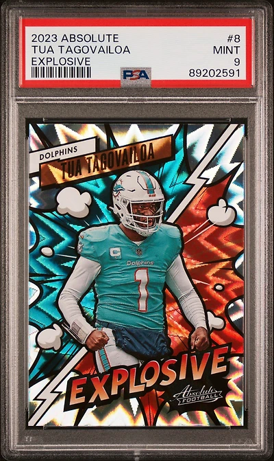 2023 Panini Absolute Explosive 8 Tua Tagovailoa PSA 9