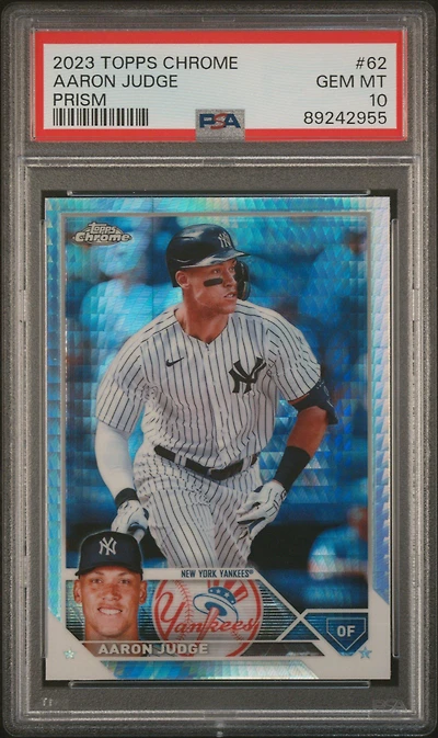 2023 Topps Chrome 62 Aaron Judge Prism Refractor PSA 10