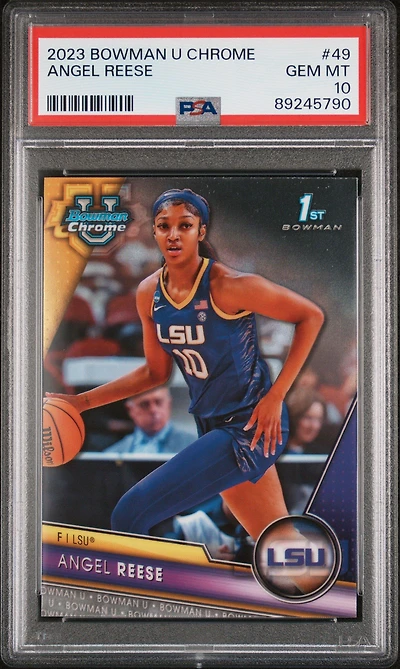 2023 Bowman University Chrome 49 Angel Reese PSA 10