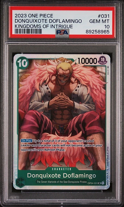 2023 One Piece Kingdoms Of Intrigue 031 Donquixote Doflamingo PSA 10