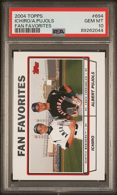 2004 Topps 694 Ichiro\albert Pujols Fan Favorites PSA 10