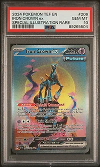 2024 Pokemon Tef En-temporal Forces 206 Iron Crown Ex Special Illustration Rare PSA