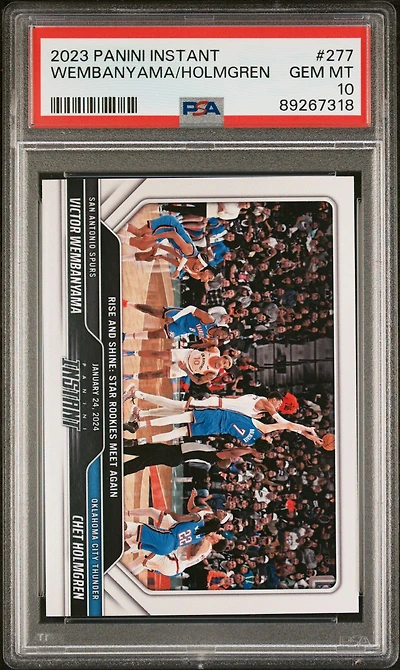 2023 Panini Instant 277 Chet Holmgren\victor Wembanyama PSA 10